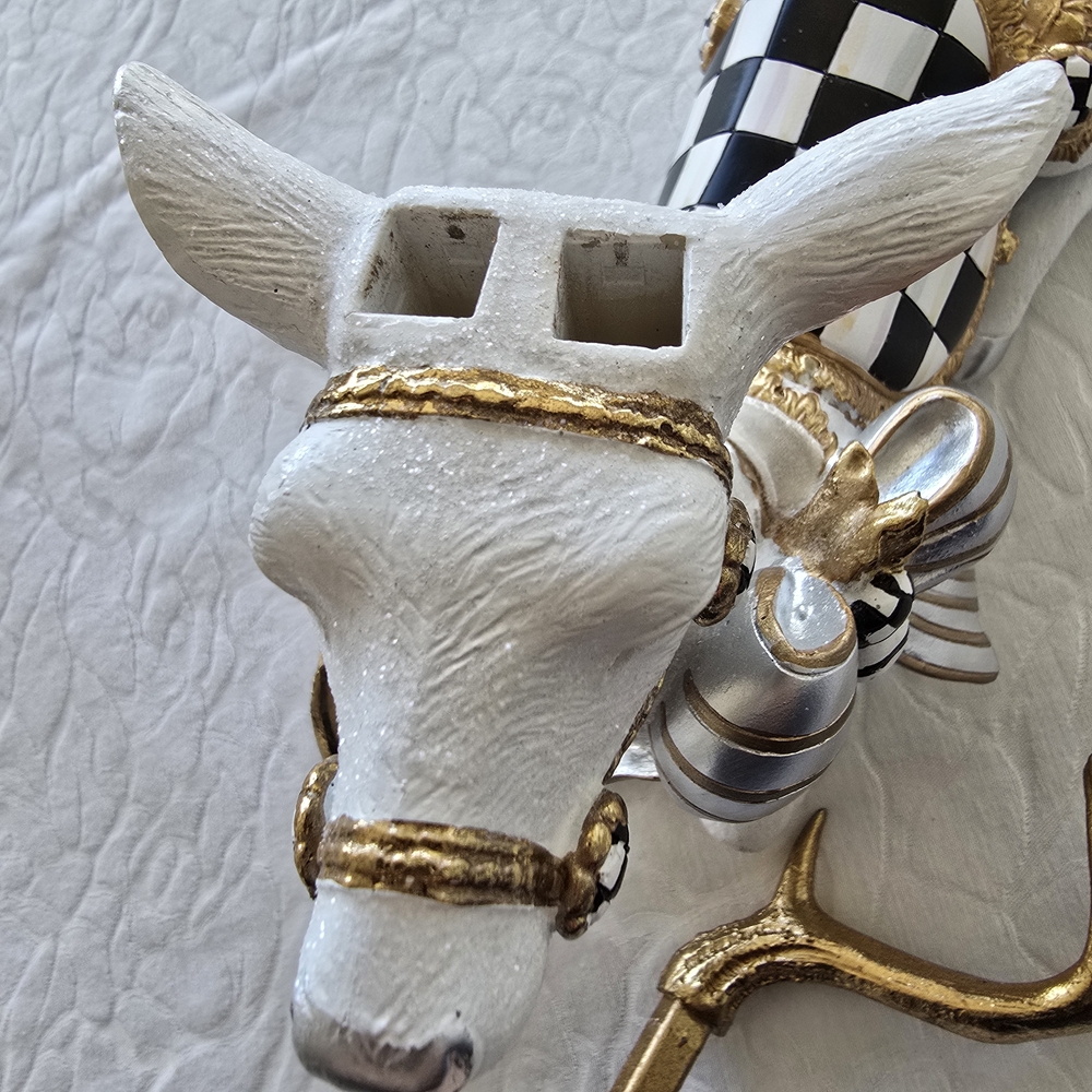 Set of Mckenzie Childs Courtly Check White Bow Deer. Holiday Gorgeous! - Picture 4 of 16